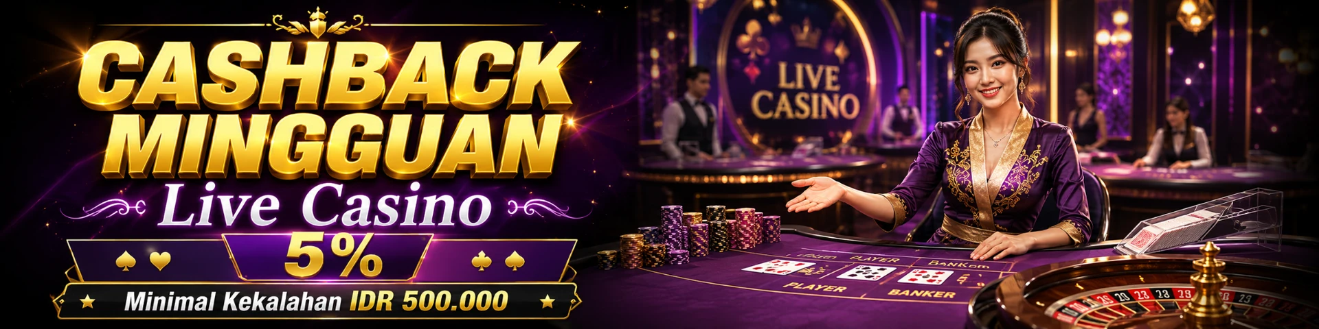 Cashback live casino 5 persen mingguan